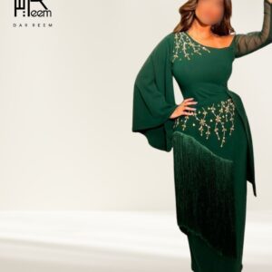 فستان "زمرد الريم" المطرز بالكريستال