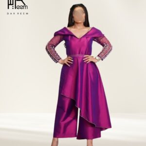 فستان "أميرة الريم" البنفسجي المطرز بالكريستال
